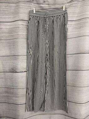 NWT New Style Striped Black & White Wide-Leg Pants Size L